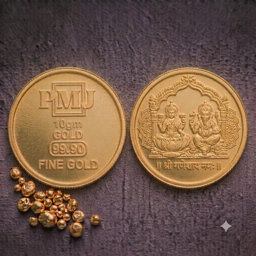 PMJ 10g Lakshmi Ganesha and fine gold coins